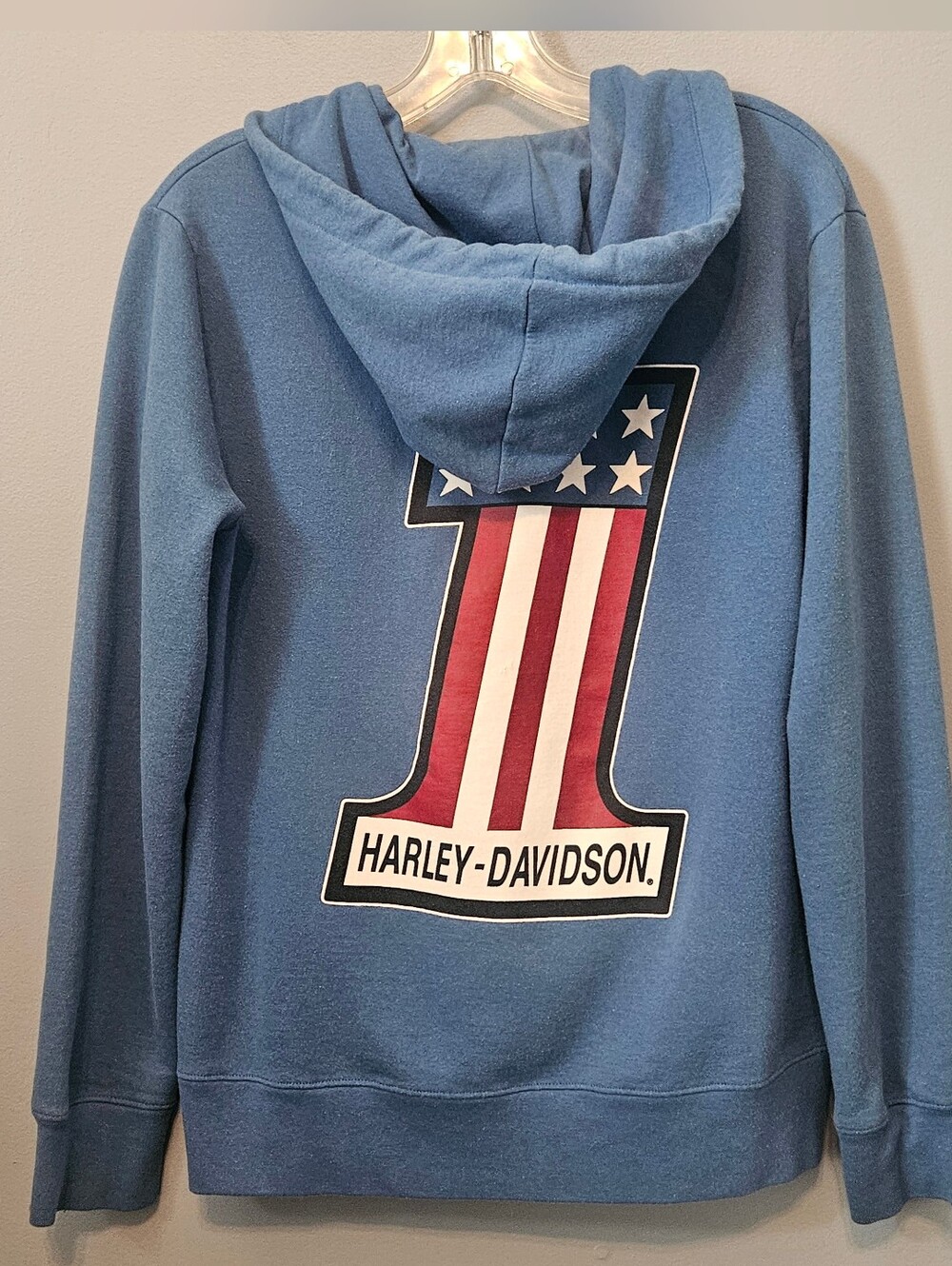 Harley Davidson Women's Special #1 Zip Front Hoodie - Federal Blue Size Medium M